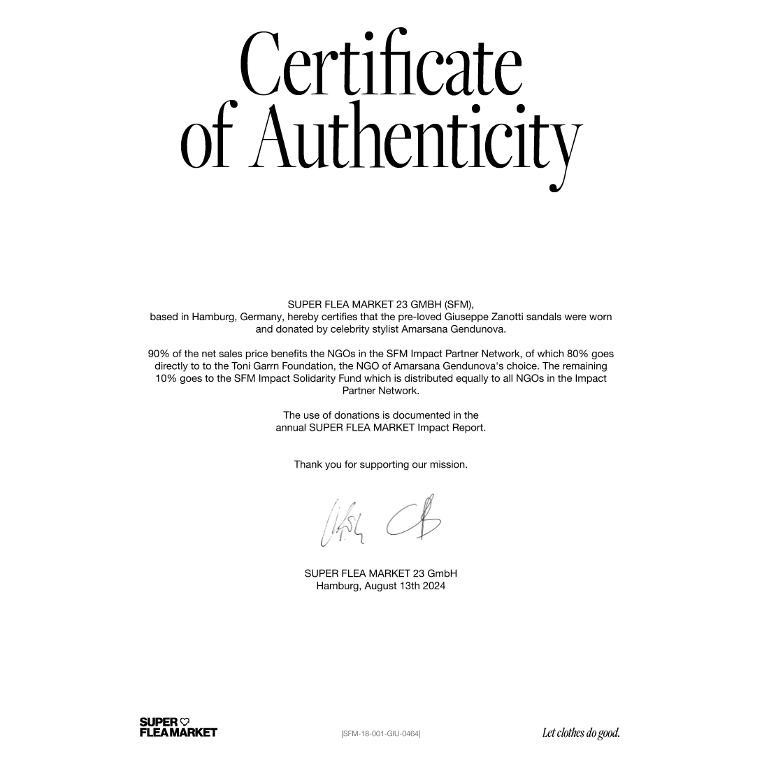 SFM  Certificate of Authenticity_Amarsana_Gendunova_Giuseppe-Zanotti